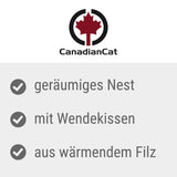 CanadianCat. Spacious nest with reversible cushion, made of warming felt.