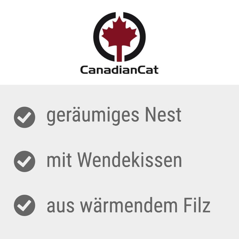 CanadianCat. Spacious nest with reversible cushion, made of warming felt.
