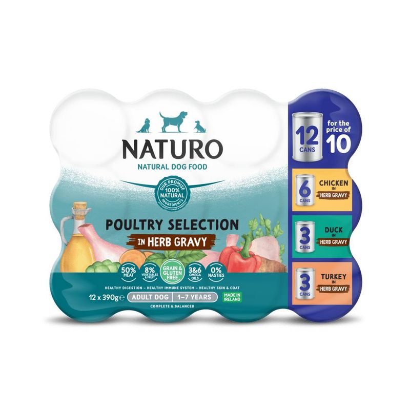 Naturo Adult Grain & Gluten Free Cans - Variety Pack in Herb Gravy || undefined || view 1