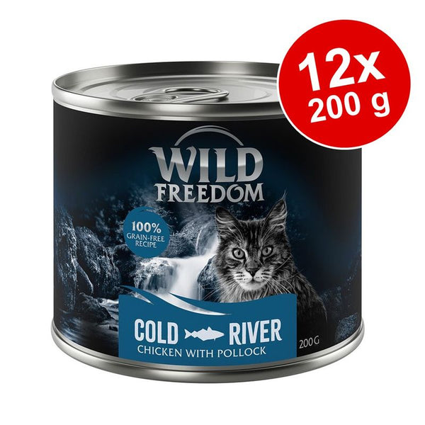 Wild Freedom Cold River, chicken with pollock, 12x200g, 100% grain-free recipe.