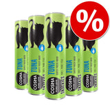 Cosma Snackies Tuna, freeze-dried, 100% pure fish. Offer with red percent symbol.
