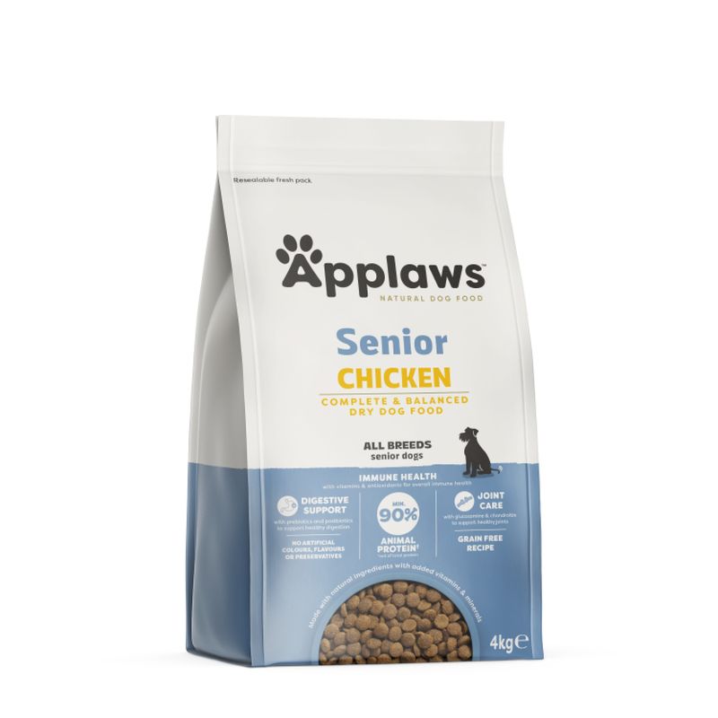 Applaws Senior Chicken Dry Food for Older Dogs, 4kg Pack