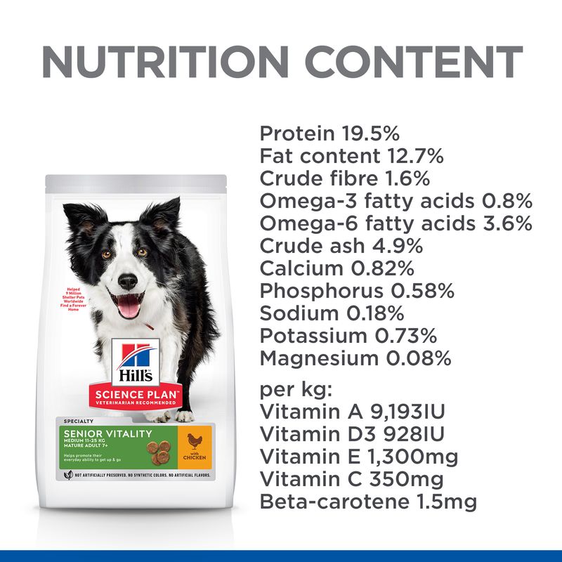 Hill’s Science Plan Adult 7+ Senior Vitality Medium with Chicken || Hill's Science Plan || view 6