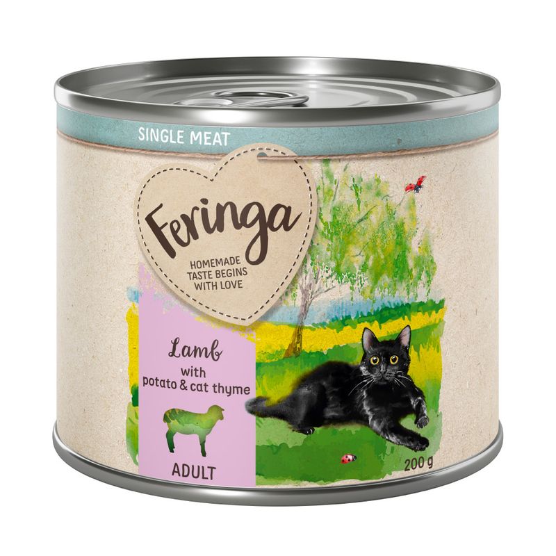 Feringa Single Meat Adult, lamb with potato and catnip, 200g.