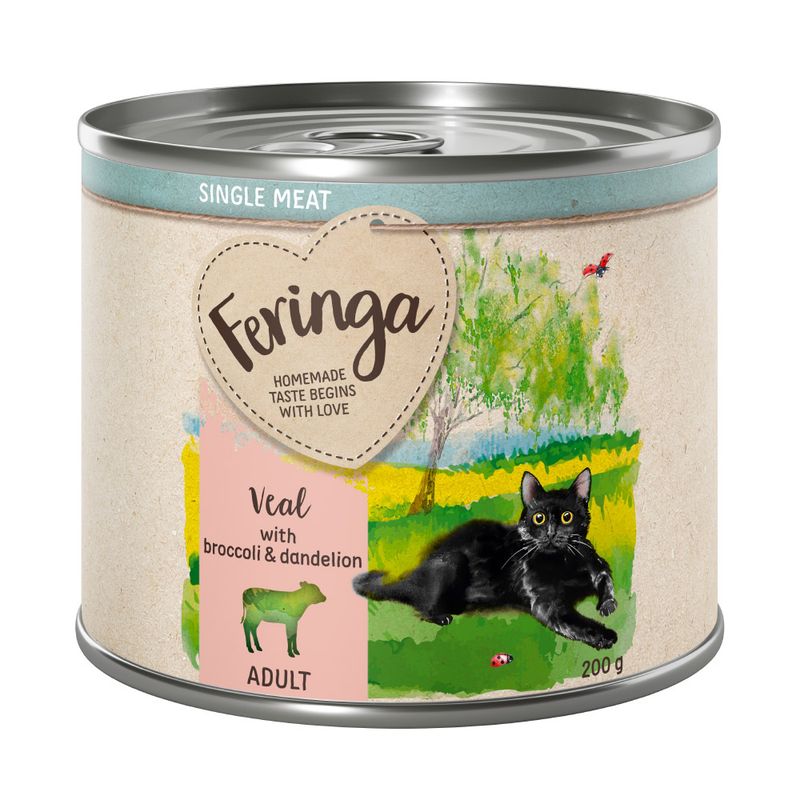 Feringa Single Meat Adult, veal with broccoli and dandelion, 200g.