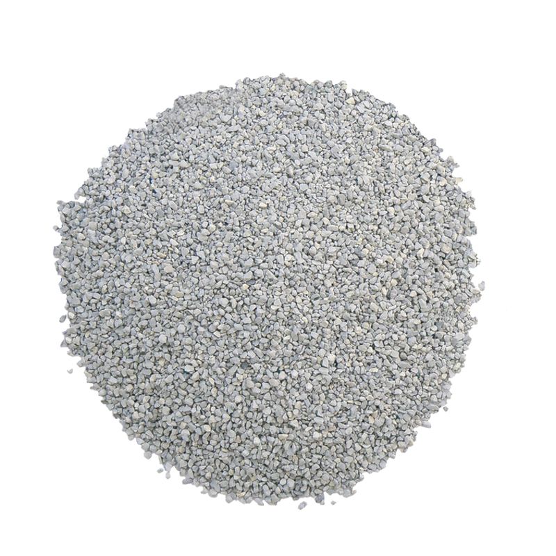 Grey granules, suitable as cat litter or for other pet supplies.