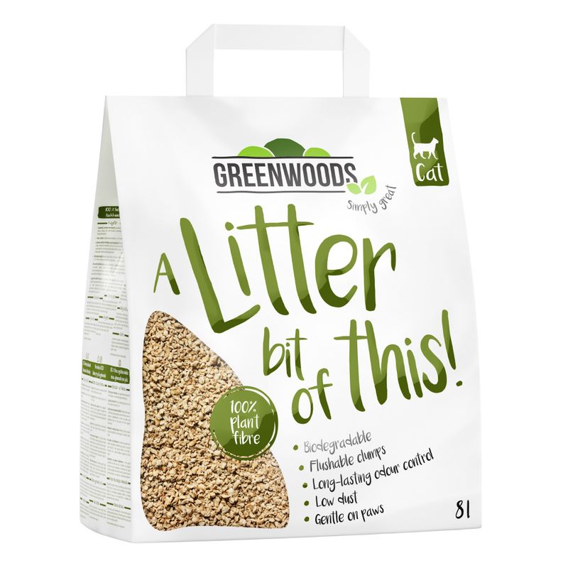 Greenwoods Plant Fibre Natural Clumping Litter Trial Pack || Greenwoods || view 2