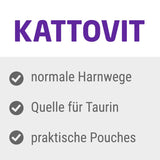 Kattovit. Normal urinary tract, source of taurine, practical pouches.
