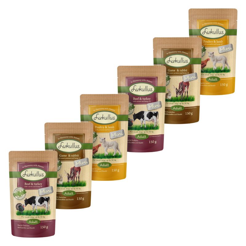 Lukullus Natural Adult Mini Grain-free Pouches 6 x 150g || Lukullus || view 4