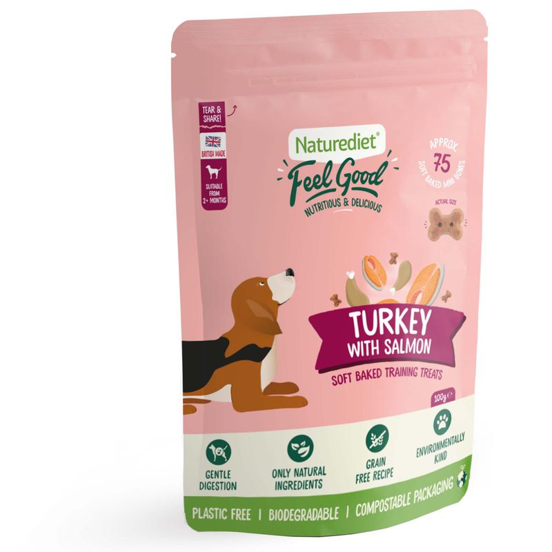 Naturediet Feel Good Soft Baked Training Treats - Turkey with Salmon || Naturediet || view 4