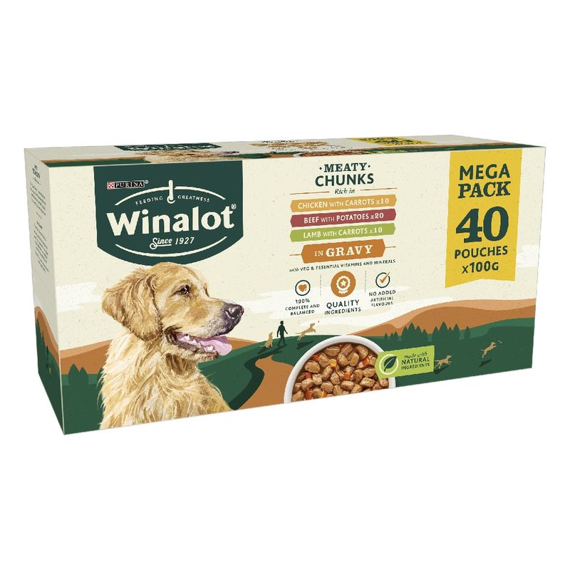 Winalot Meaty Chunks in Gravy Mega Pack 40 x 100g || Winalot || view 1