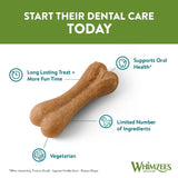 Dental treat with features: long lasting for more fun, supports oral health, vegetarian, limited number of ingredients. Text: Start their dental care today.