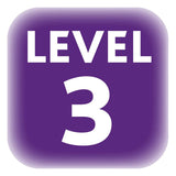 Level 3, white text on purple background.