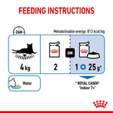 Feeding instructions: For a 4kg pet, give either 2 pouches daily or 1 pouch plus 25g dry food. Ensure fresh water is available. Metabolisable energy: 813 kcal/kg.
