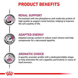 Product benefits: renal support with low phosphorus and moderate protein, adapted energy to reduce meal volume, aromatic choice to stimulate appetite in cases of food aversion.