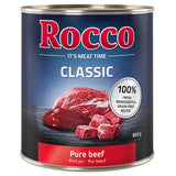 Rocco Classic Pure Beef, 800g can. 100% fresh ingredients and grain-free recipe.