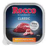 Rocco Classic, beef with poultry hearts, 300g. 100% fresh ingredients and grain-free.