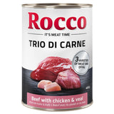 Rocco Trio di Carne, 400g can. Beef with chicken and veal. Three types of meat and offal.