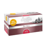 Smilla Fine Menu with chicken, beef and carrot. Exquisite filling. Pack contains 8 x 100 g pouches. Food for a lifetime.