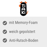 Tiaki. With memory foam, soft padding, anti-slip base.