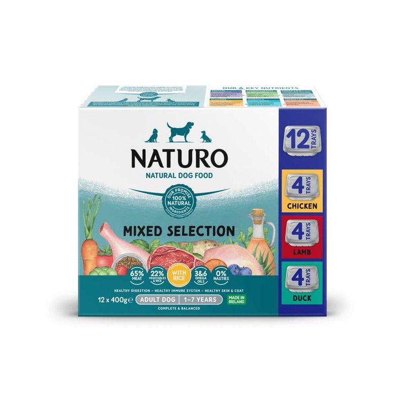 Naturo Adult Dog Trays - Variety Pack with Rice || Naturo || view 1