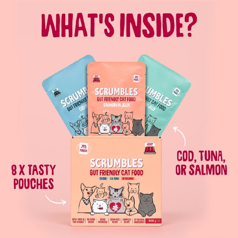 Scrumbles Gut Health Cat Food Pouches Fish in Jelly Selection