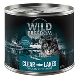 Wild Freedom Clear Lakes, 100% grain-free recipe, chicken with trout, 200g can.