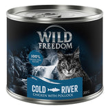 Wild Freedom Cold River, 100% grain-free recipe, chicken with pollock, 200g can.