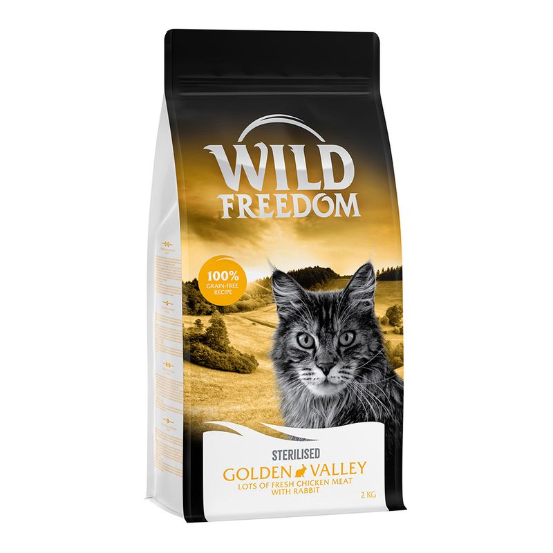 Wild Freedom Sterilised Golden Valley, 100% grain-free recipe, fresh chicken with rabbit, 2 kg.