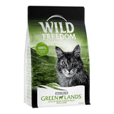 Wild Freedom Sterilised Green Lands cat food, 100% grain-free recipe, fresh chicken with lamb, 6.5 kg pack.